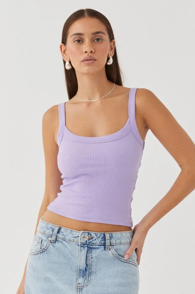 Clothing Supr Tank Tops Riri Scoop Neck Tank Soft Lilac