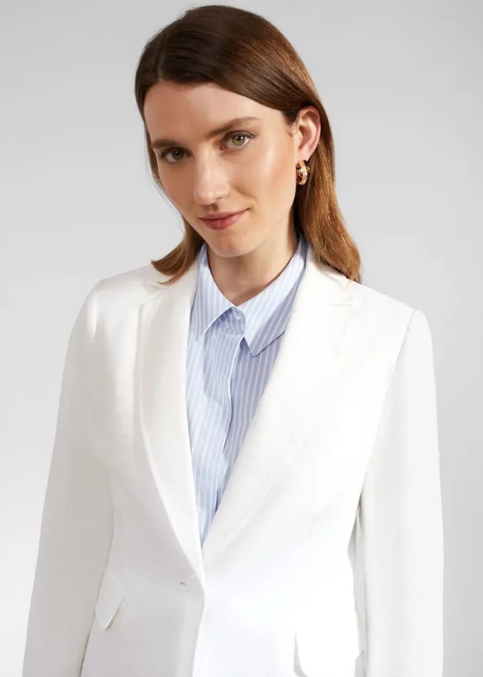Coats and Jackets Women HOBBS Blake Linen Jacket Ivory
