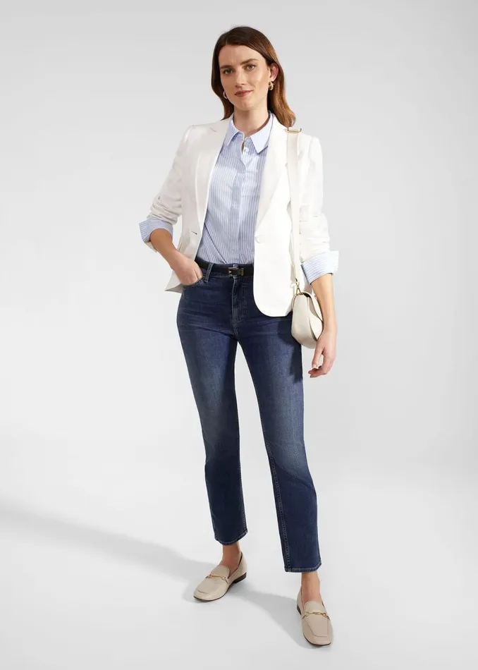 Coats and Jackets Women HOBBS Blake Linen Jacket Ivory