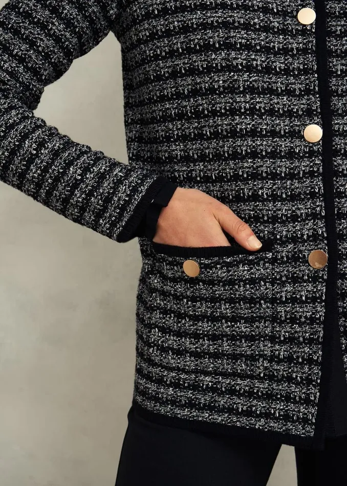 Coats and Jackets Women HOBBS Dita Knitted Coatigan Black Ivory