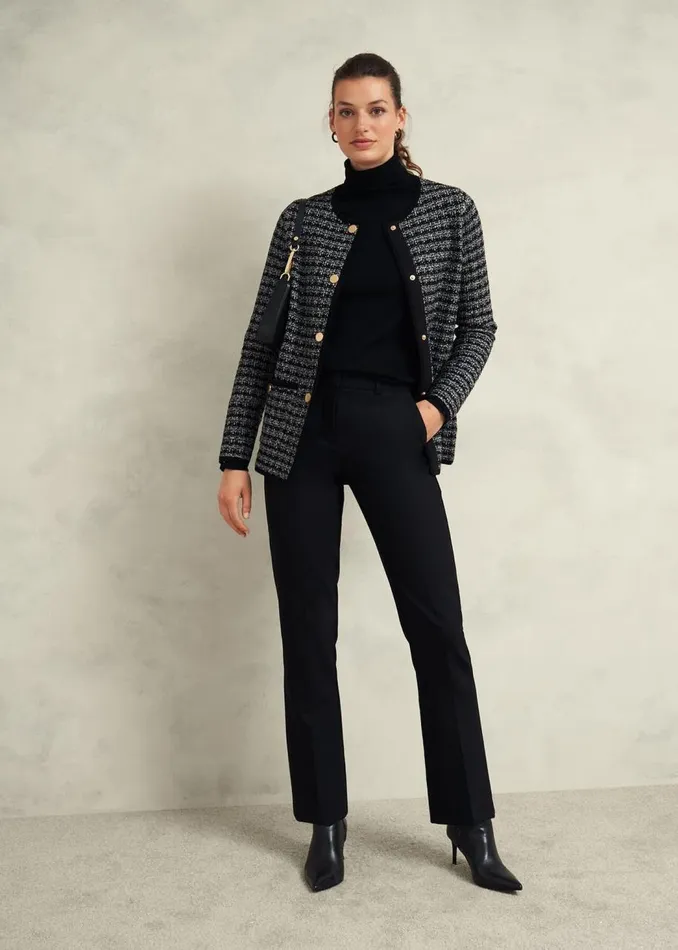 Coats and Jackets Women HOBBS Dita Knitted Coatigan Black Ivory