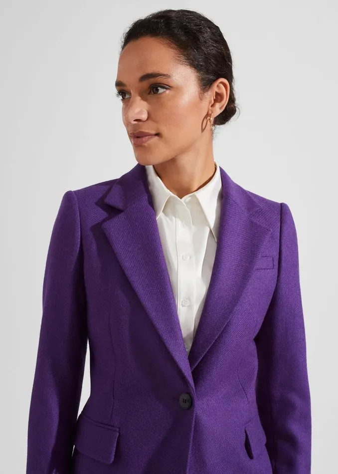 Coats and Jackets Women HOBBS Jess Wool Jacket Indigo Purple