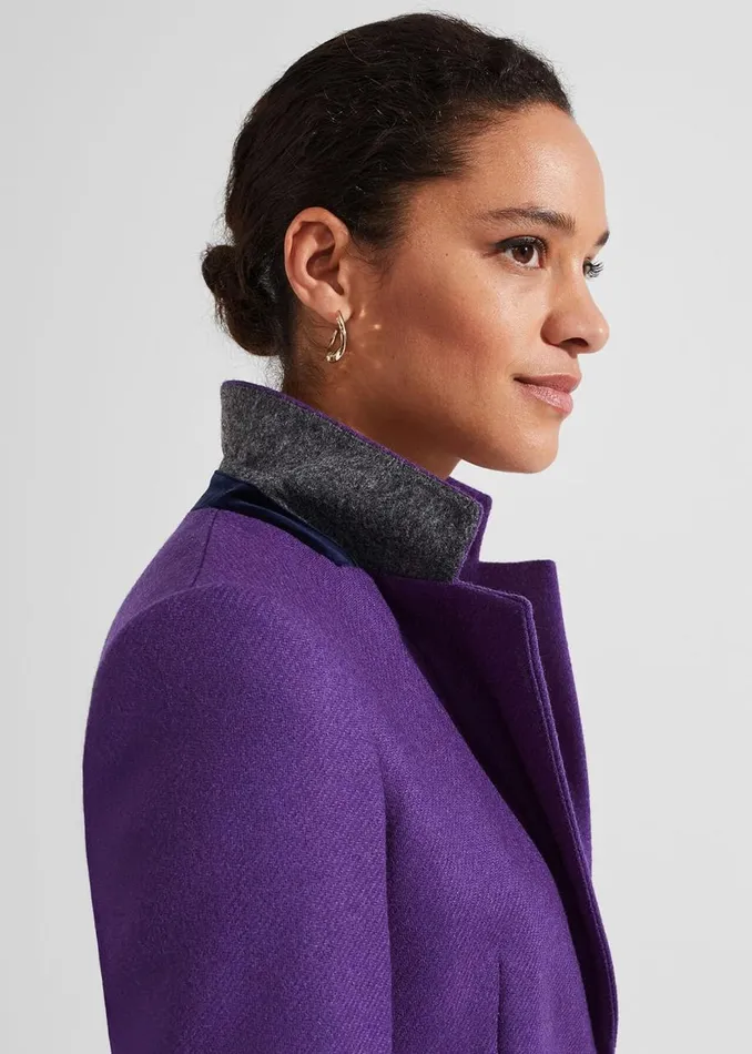 Coats and Jackets Women HOBBS Jess Wool Jacket Indigo Purple