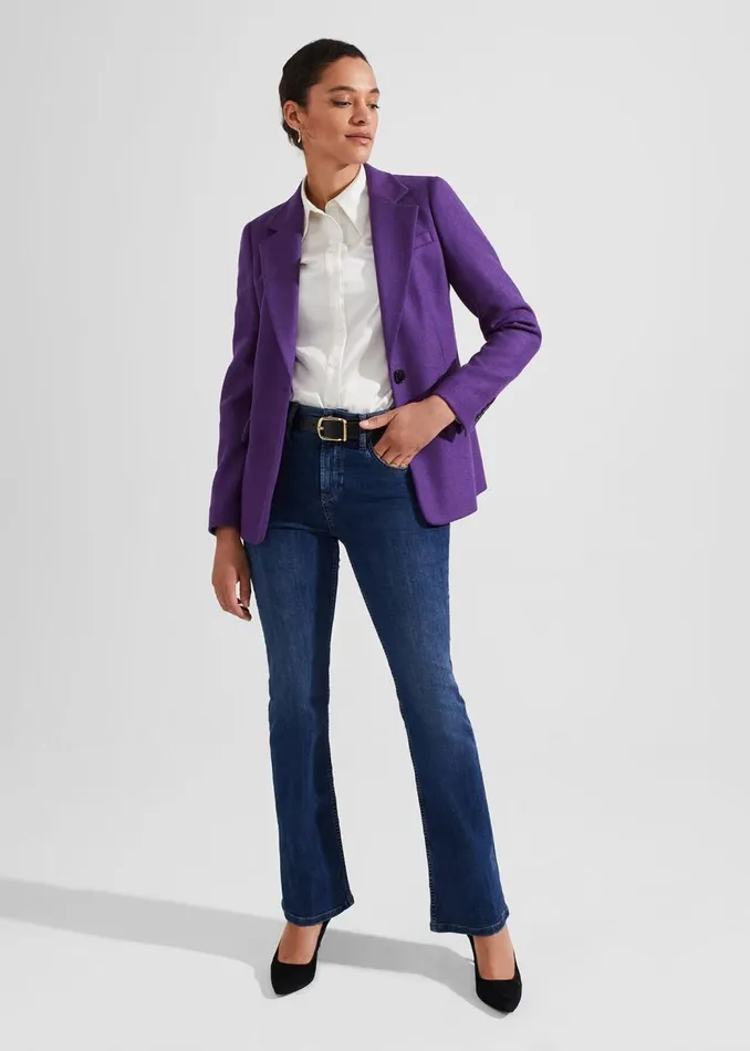 Coats and Jackets Women HOBBS Jess Wool Jacket Indigo Purple