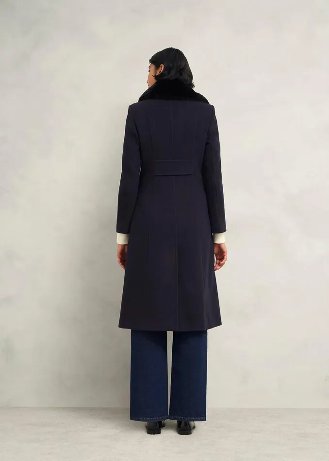 Coats and Jackets Women HOBBS Marlene Wool Blend Coat Navy