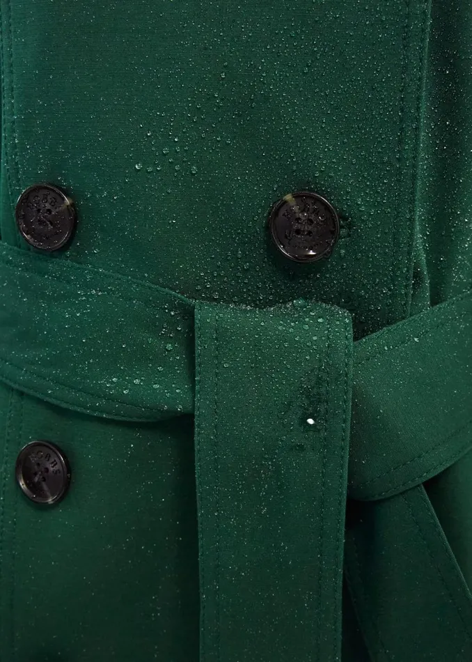 Coats and Jackets Women HOBBS Petite Saskia Shower Resistant Trench Coat Bay Green