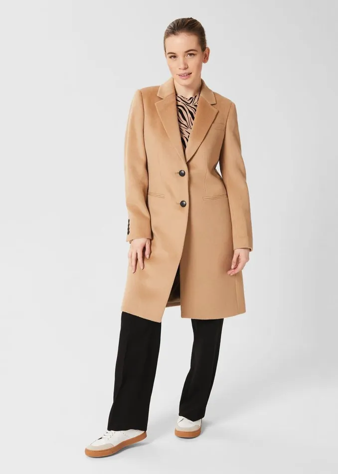 Coats and Jackets Women HOBBS Petite Tilda Wool Coat Camel
