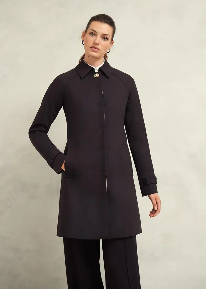 Coats and Jackets Women HOBBS Vivienne Shower Resistant Trench Coat Black