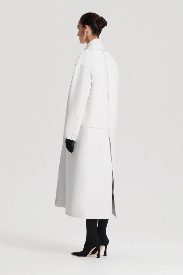 Coats Women Scanlan Theodore LEATHER BONDED TRENCH WHITE Coats Women Scanlan Theodore LEATHER BONDED TRENCH WHITE