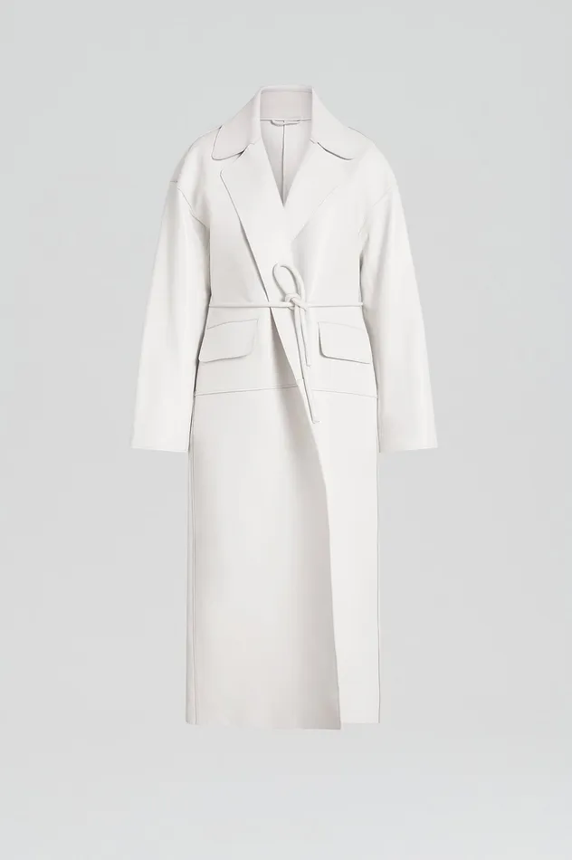 Coats Women Scanlan Theodore LEATHER BONDED TRENCH WHITE Coats Women Scanlan Theodore LEATHER BONDED TRENCH WHITE