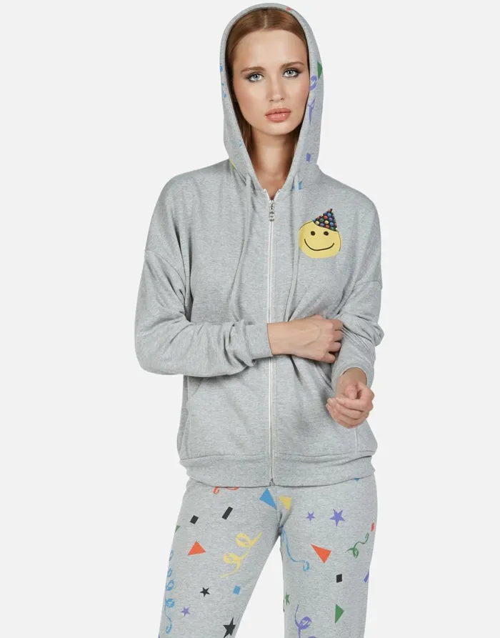 Corinne Happy Party Heather Grey Women039s Lauren Moshi Hoodies
