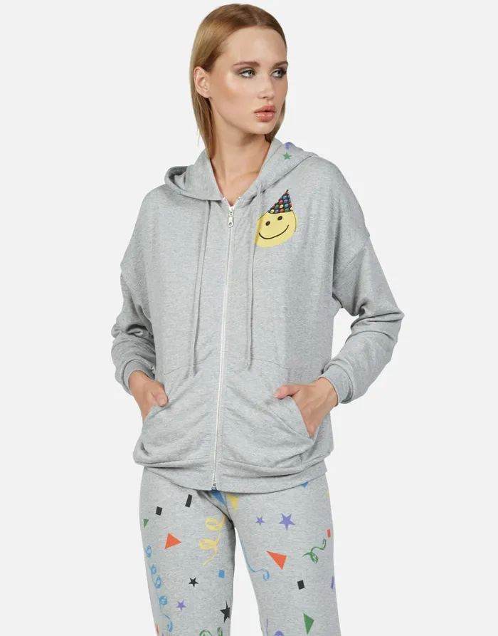 Corinne Happy Party Heather Grey Women039s Lauren Moshi Hoodies