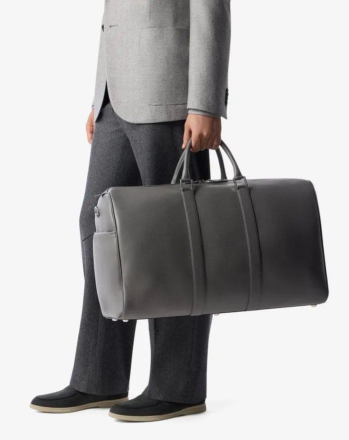 Corneliani Bags And Small Leather Goods Grey Leather Boston Bag For Men 8211 Men