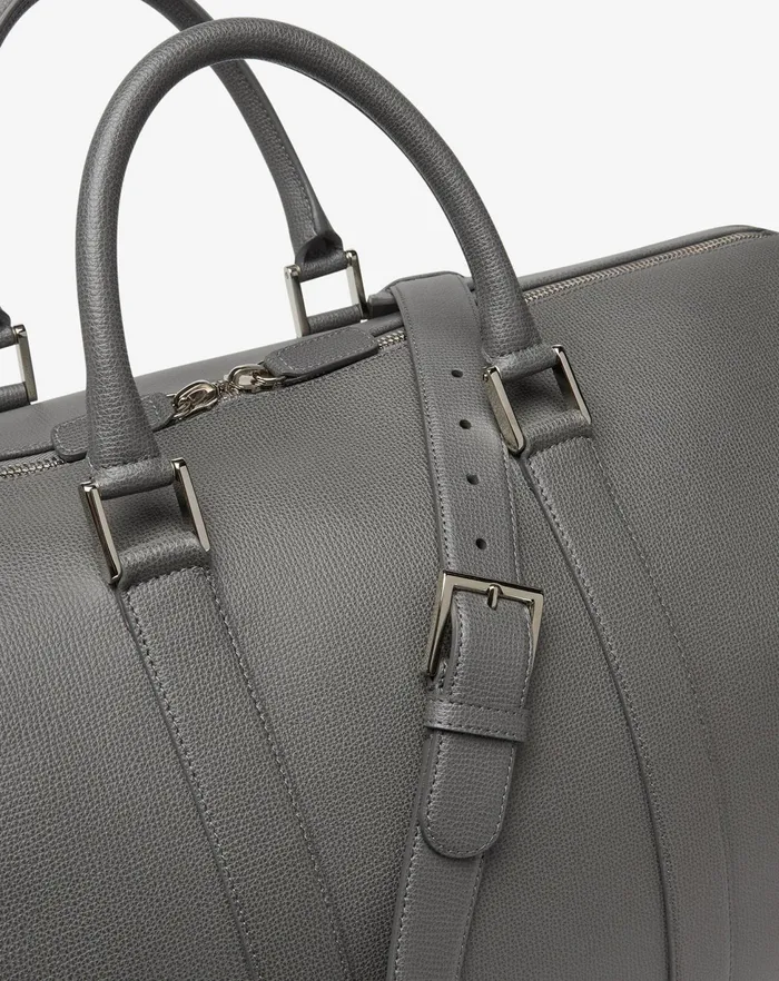 Corneliani Bags And Small Leather Goods Grey Leather Boston Bag For Men 8211 Men