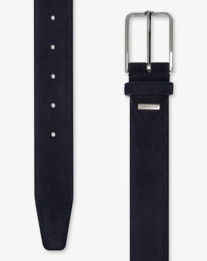 Corneliani Belts And Gloves Blue Suede Belt For Men 8211 Men