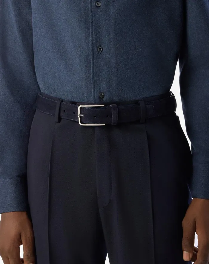 Corneliani Belts And Gloves Blue Suede Belt For Men 8211 Men