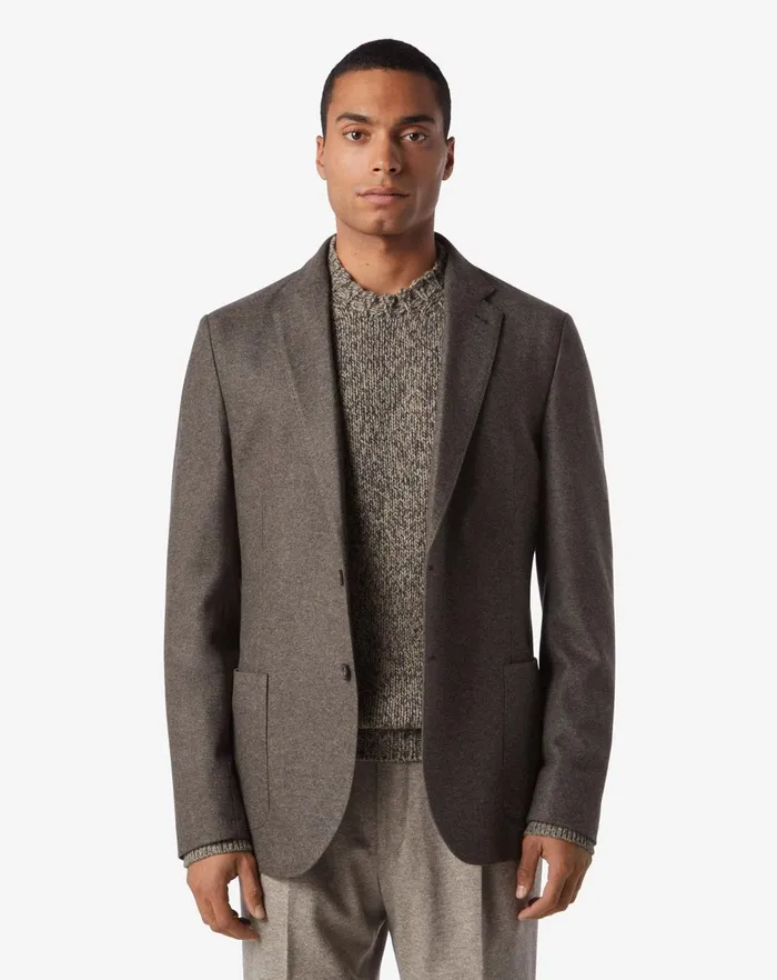 Corneliani Jackets Beige 2button Jersey Wool Jacket 8211 Men