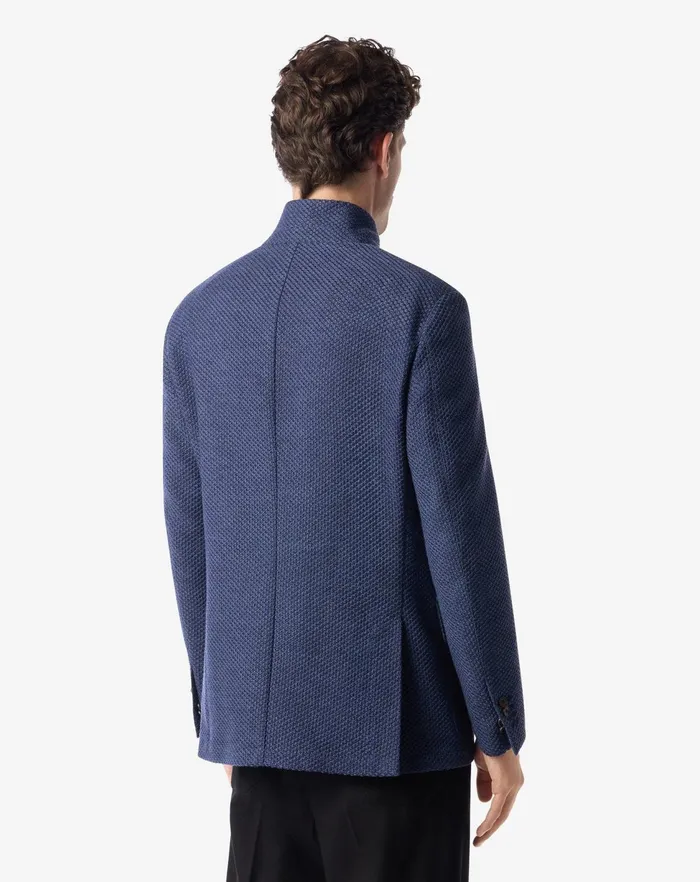 Corneliani Jackets Blue Jumperlike Wool Jacket For Men 8211 Men