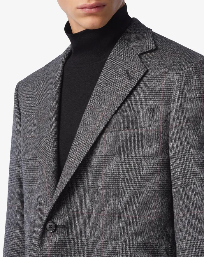 Corneliani Jackets Grey 2button Jaspe Wool Prince Of Wales Jacket 8211 Men