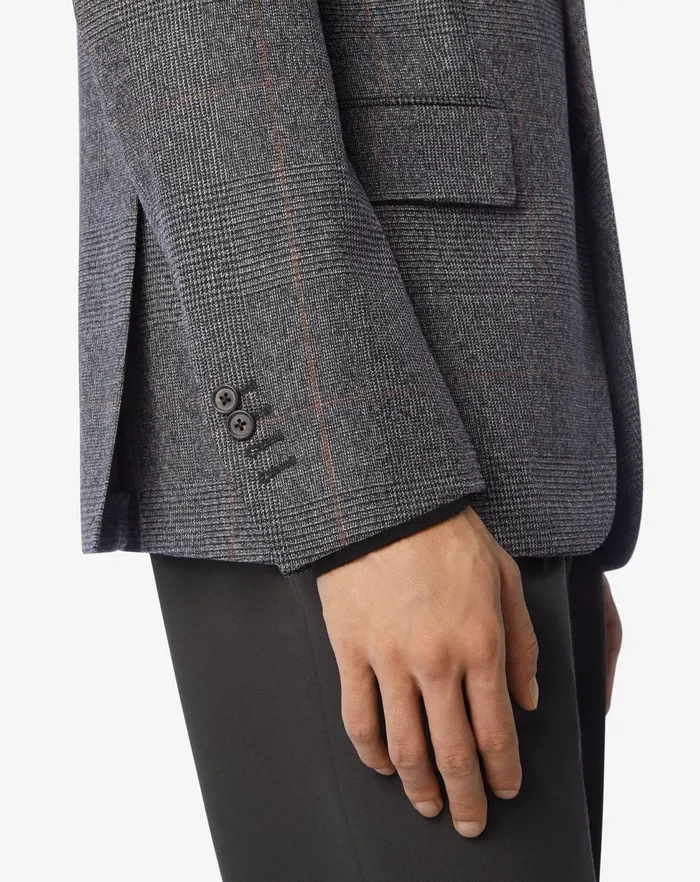 Corneliani Jackets Grey 2button Jaspe Wool Prince Of Wales Jacket 8211 Men