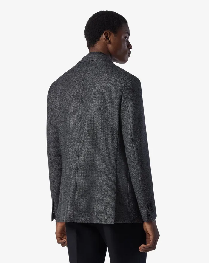 Corneliani Jackets Melange Grey Wool Twill Jacket For Men 8211 Men