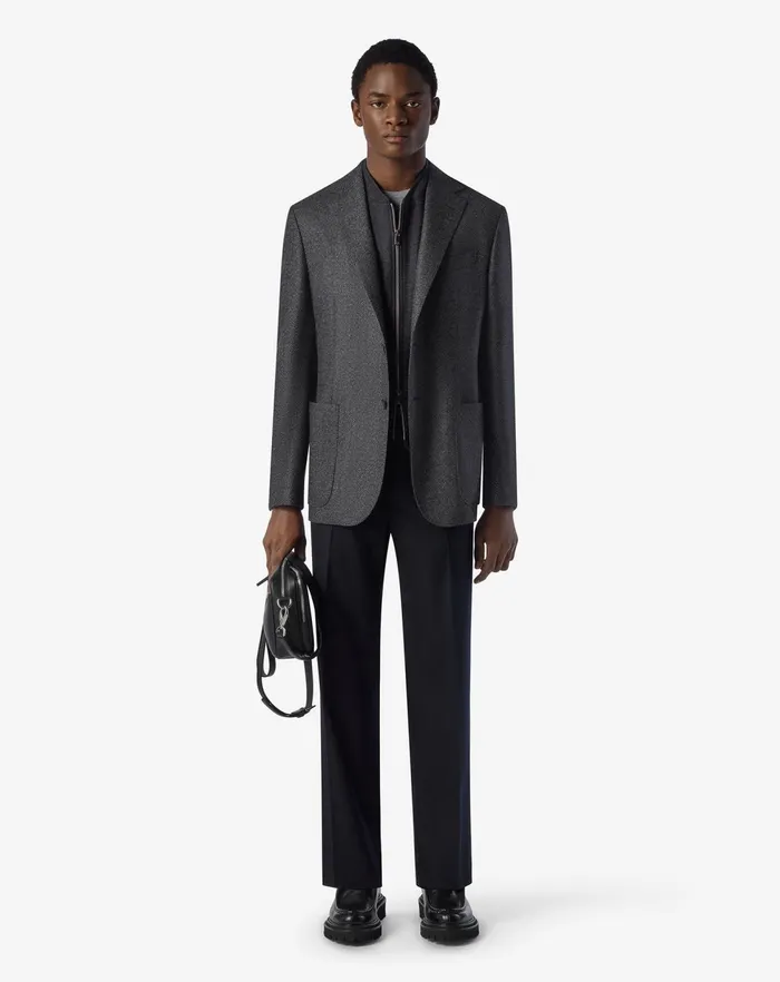 Corneliani Jackets Melange Grey Wool Twill Jacket For Men 8211 Men
