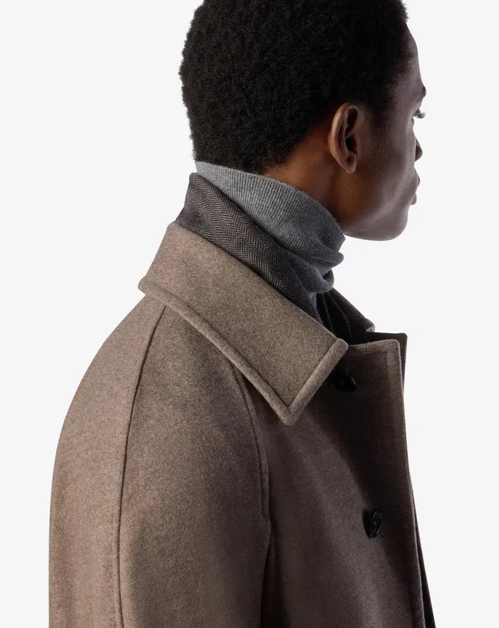 Corneliani Outerwear And Coats Beige Soft Super 180s Wool Coat For Men 8211 Men