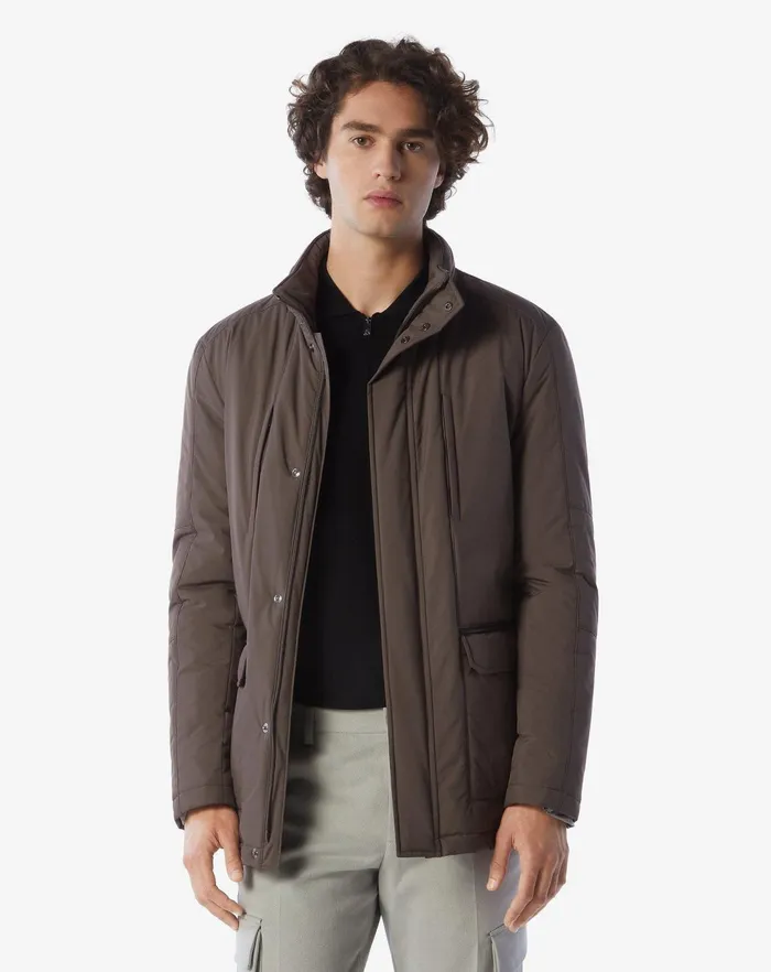 Corneliani Outerwear And Coats Beige Technical Fabric Field Jacket 8211 Men
