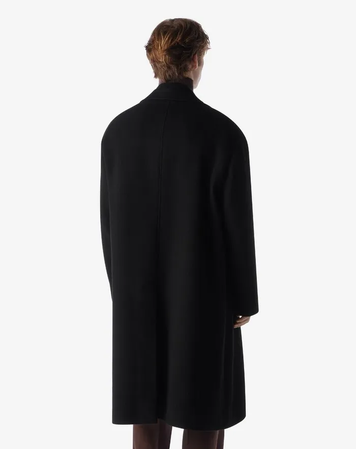 Corneliani Outerwear And Coats Black Wool And Cashmere Coat 8211 Men