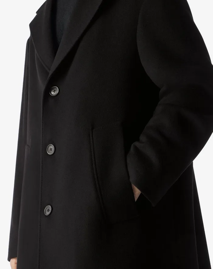 Corneliani Outerwear And Coats Black Wool And Cashmere Coat 8211 Men
