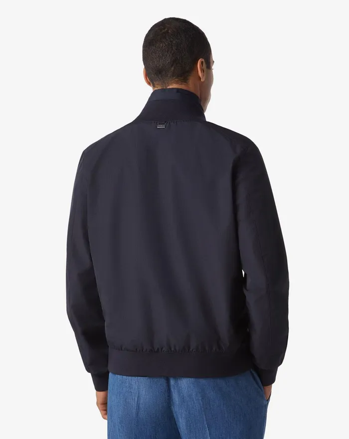 Corneliani Outerwear And Coats Navy Blue Jacket With Inner Vest And Hood 8211 Men