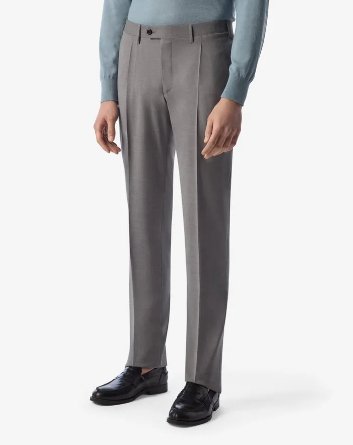 Corneliani Pants Medium Grey 120039s Stretch Wool Trousers 8211 Men