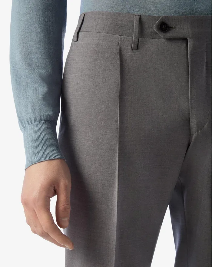 Corneliani Pants Medium Grey 120039s Stretch Wool Trousers 8211 Men