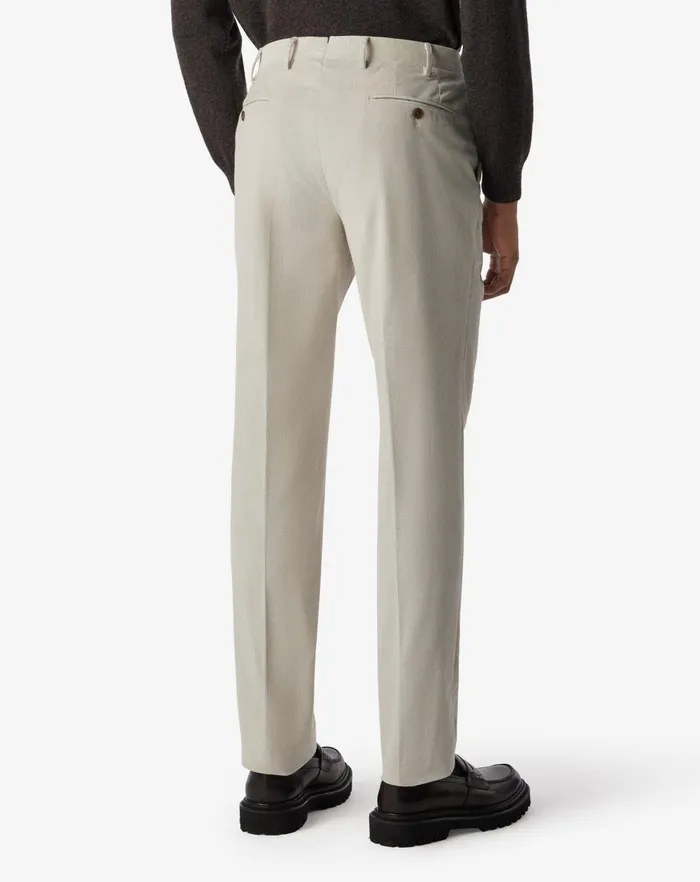 Corneliani Pants White Ribbed Velvet 1 Pleated Trousers 8211 Men