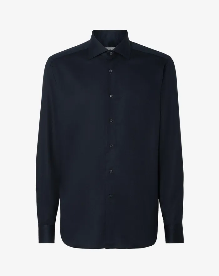 Corneliani Shirts Black Cotton Wrinklefree Shirt 8211 Men