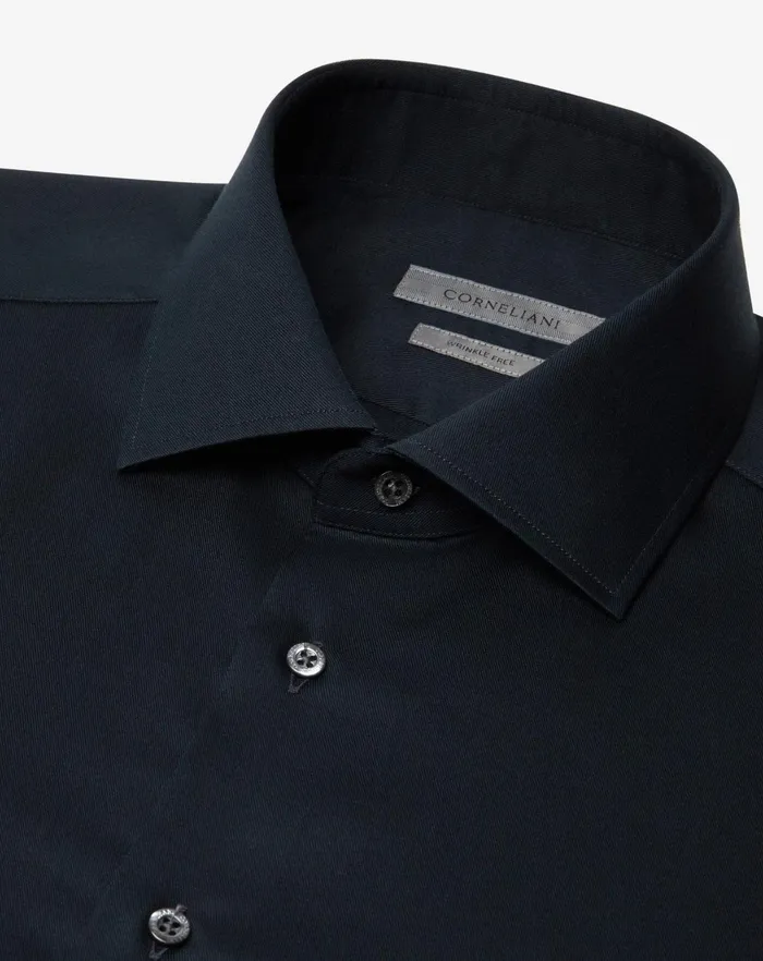 Corneliani Shirts Black Cotton Wrinklefree Shirt 8211 Men
