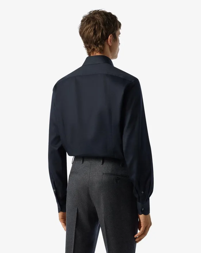 Corneliani Shirts Black Cotton Wrinklefree Shirt 8211 Men