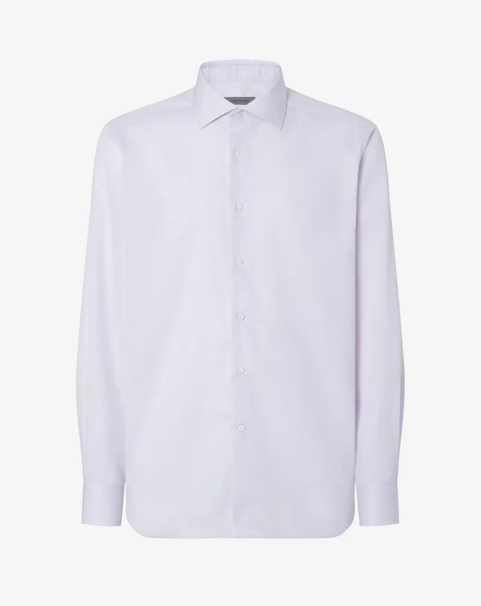 Corneliani Shirts Lilac Cotton Twill Shirt 8211 Men