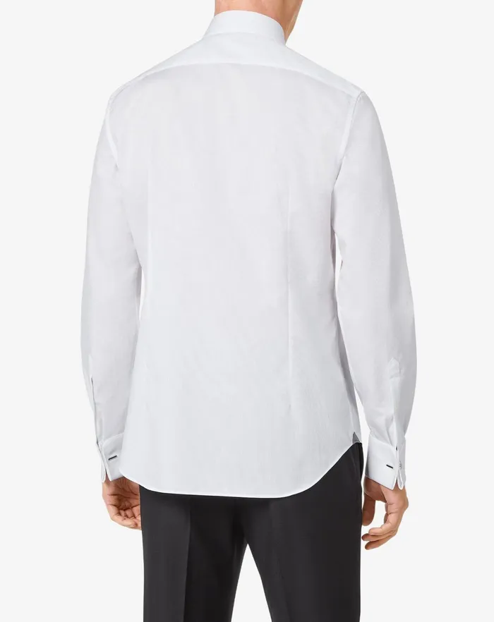 Corneliani Shirts Optical White Smoking Cotton Shirt 8211 Men