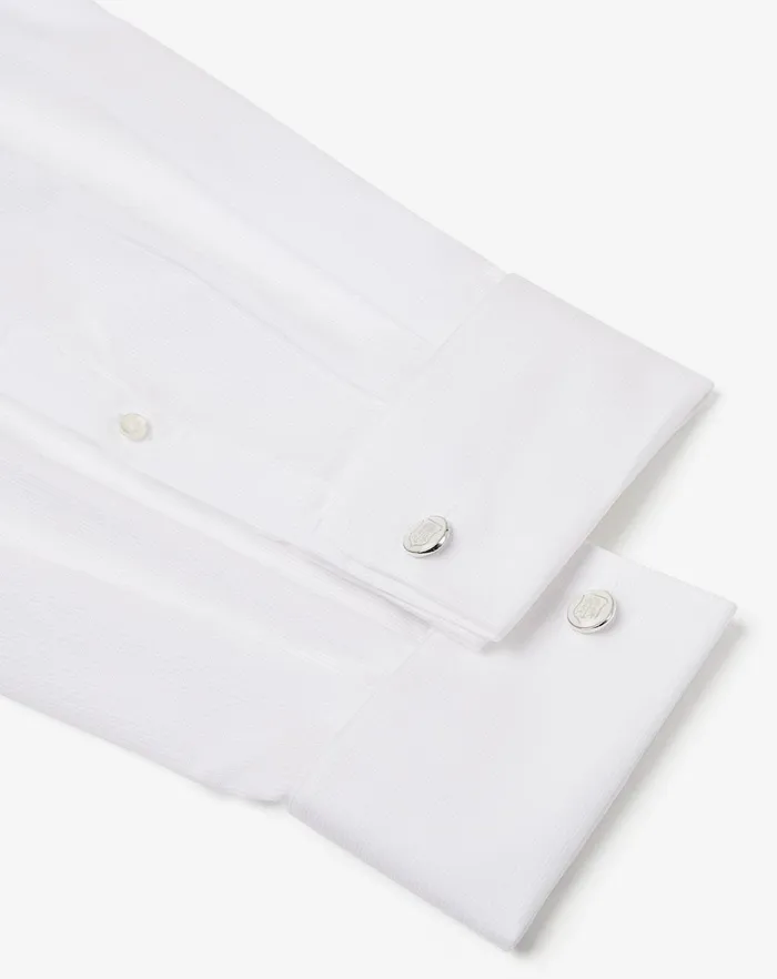 Corneliani Shirts Optical White Smoking Cotton Shirt 8211 Men