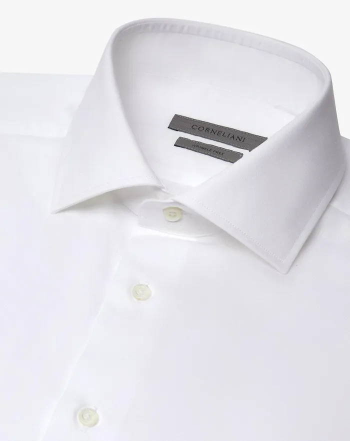 Corneliani Shirts White Cotton Twill Shirt 8211 Men