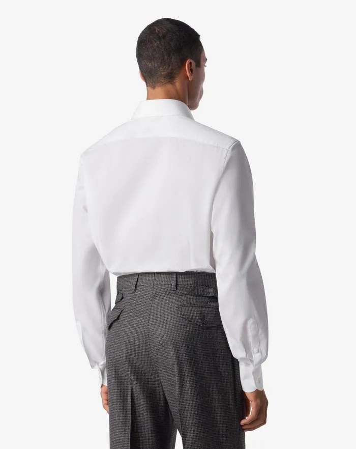 Corneliani Shirts White Cotton Twill Shirt 8211 Men