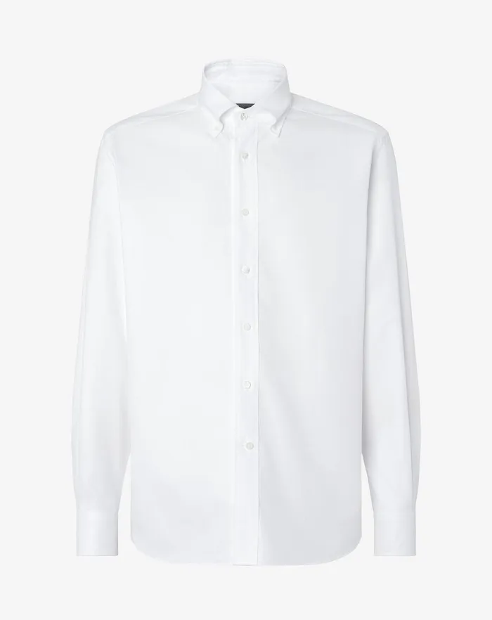 Corneliani Shirts White Royal Oxford Cotton Shirt For Men 8211 Men