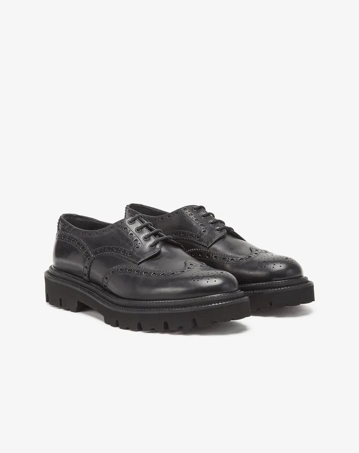 Corneliani Shoes Black Derby Calfskin Derby Shoes 8211 Men