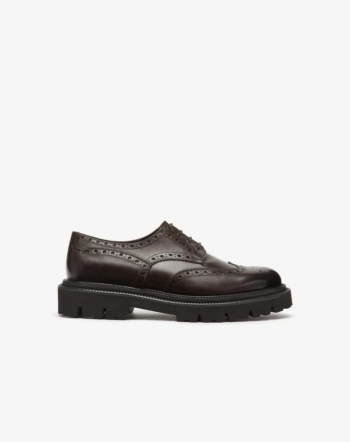 Corneliani Shoes Brown Derby Calfskin Derby Shoes 8211 Men