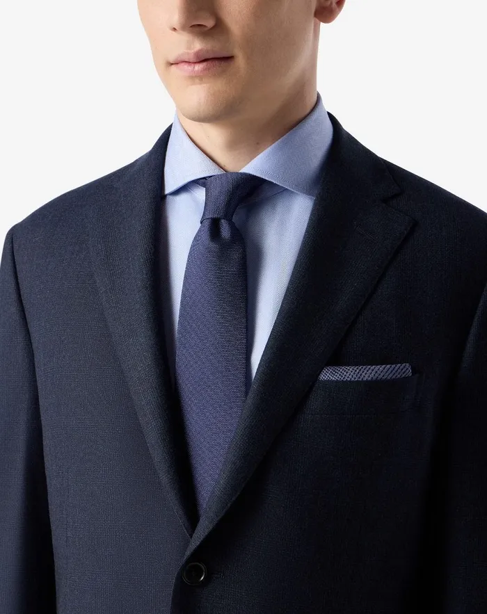 Corneliani Ties And Pochette Blue Silk Tie With Jacquard Micro Pattern 8211 Men