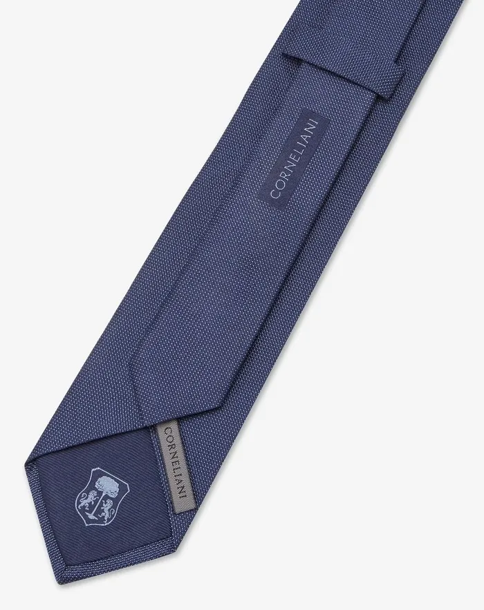 Corneliani Ties And Pochette Blue Silk Tie With Jacquard Micro Pattern 8211 Men
