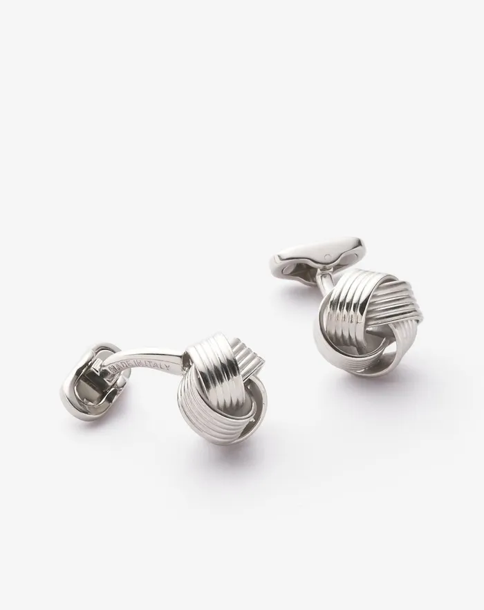 Corneliani Ties And Pochette Silvercolored Brass Knot Cufflinks 8211 Men