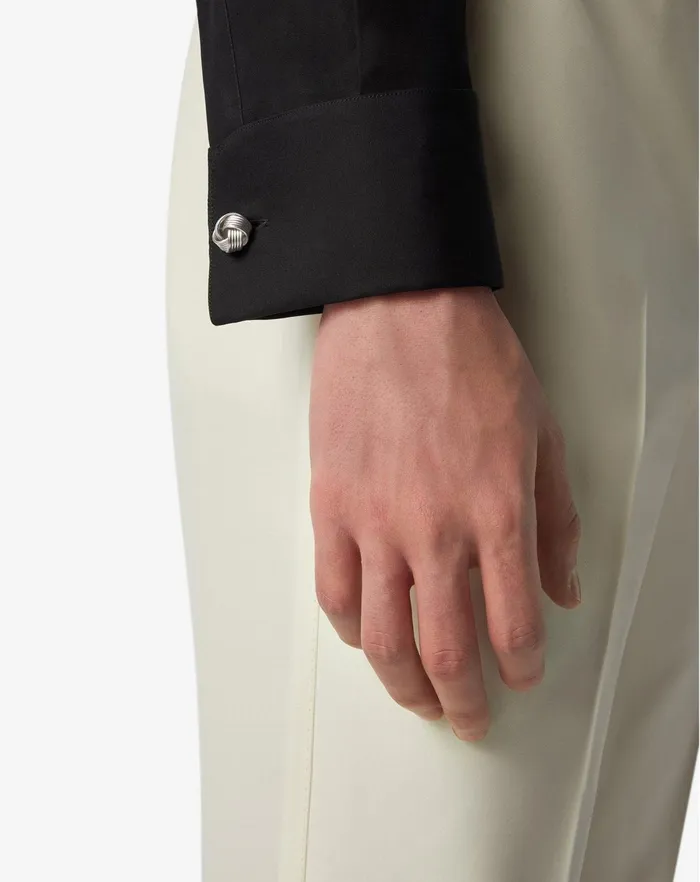Corneliani Ties And Pochette Silvercolored Brass Knot Cufflinks 8211 Men