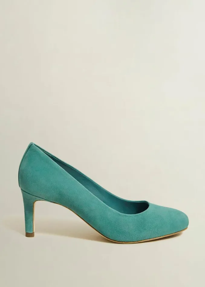 Court Shoes Women HOBBS Lizzie Suede Court Shoes Deep Aqua Green